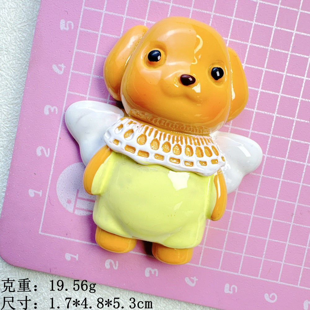 Large Cartoon Angel Painted Resin Accessories Cream Glue DIY Phone Case Hairpin Refrigerator Magnet Storage Box Material