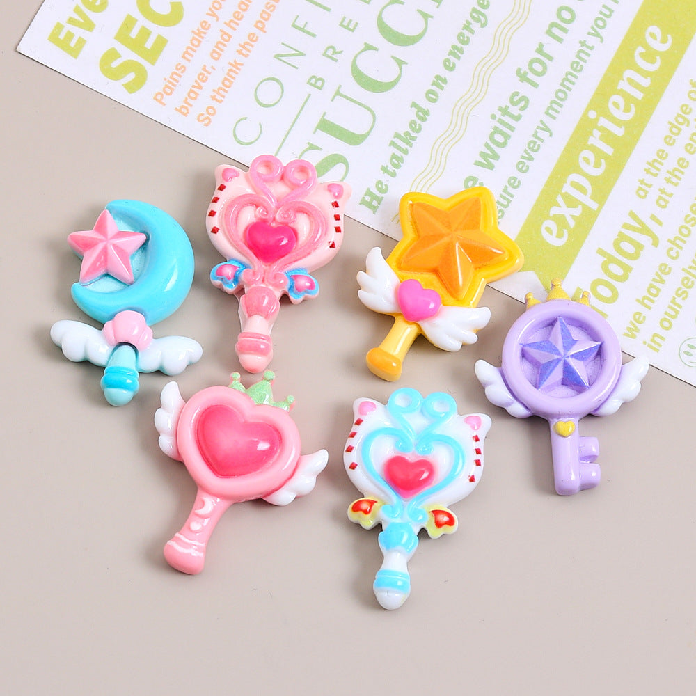 Large cute magic wand creative handmade DIY cream glue accessories resin small accessories accessories accessories material bag wholesale