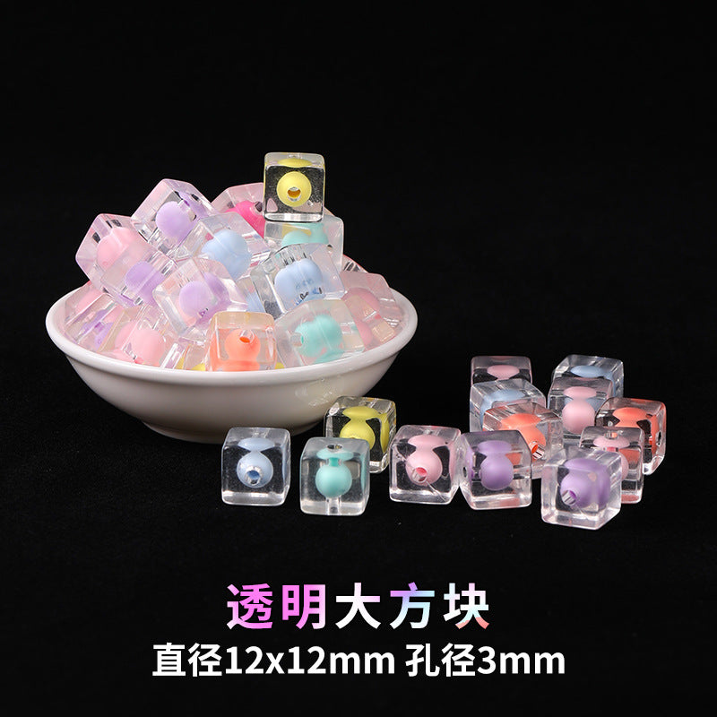 Mobile phone chain beading mixed handmade DIY material bag pendant material bag set box acrylic loose bead beading loose batch