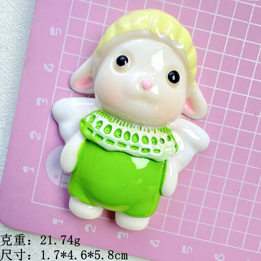 Large Cartoon Angel Painted Resin Accessories Cream Glue DIY Phone Case Hairpin Refrigerator Magnet Storage Box Material