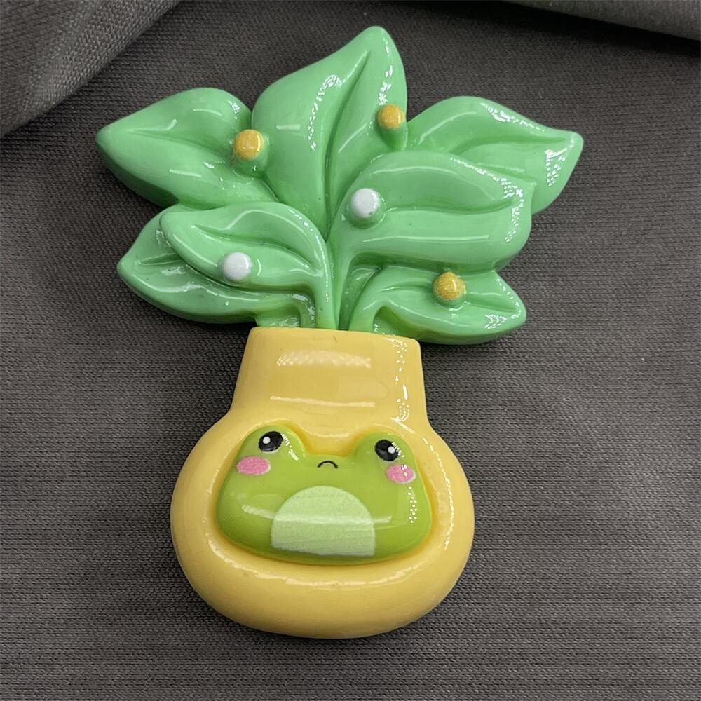 Large Spring New Frog Cartoon Resin Accessories DIY Phone Case Cream Glue Handmade Refrigerator Patch