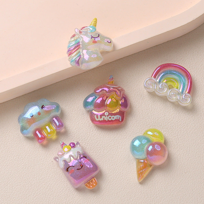 Cartoon DIY resin accessories accessories electroplating paradise cream glue handmade hair clips mobile phone case shoe buckle accessories batch