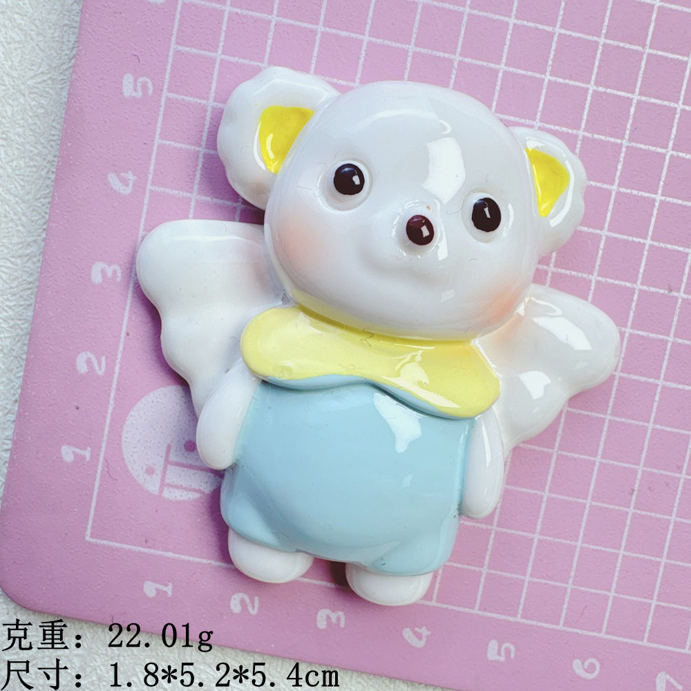 Large Cartoon Angel Painted Resin Accessories Cream Glue DIY Phone Case Hairpin Refrigerator Magnet Storage Box Material