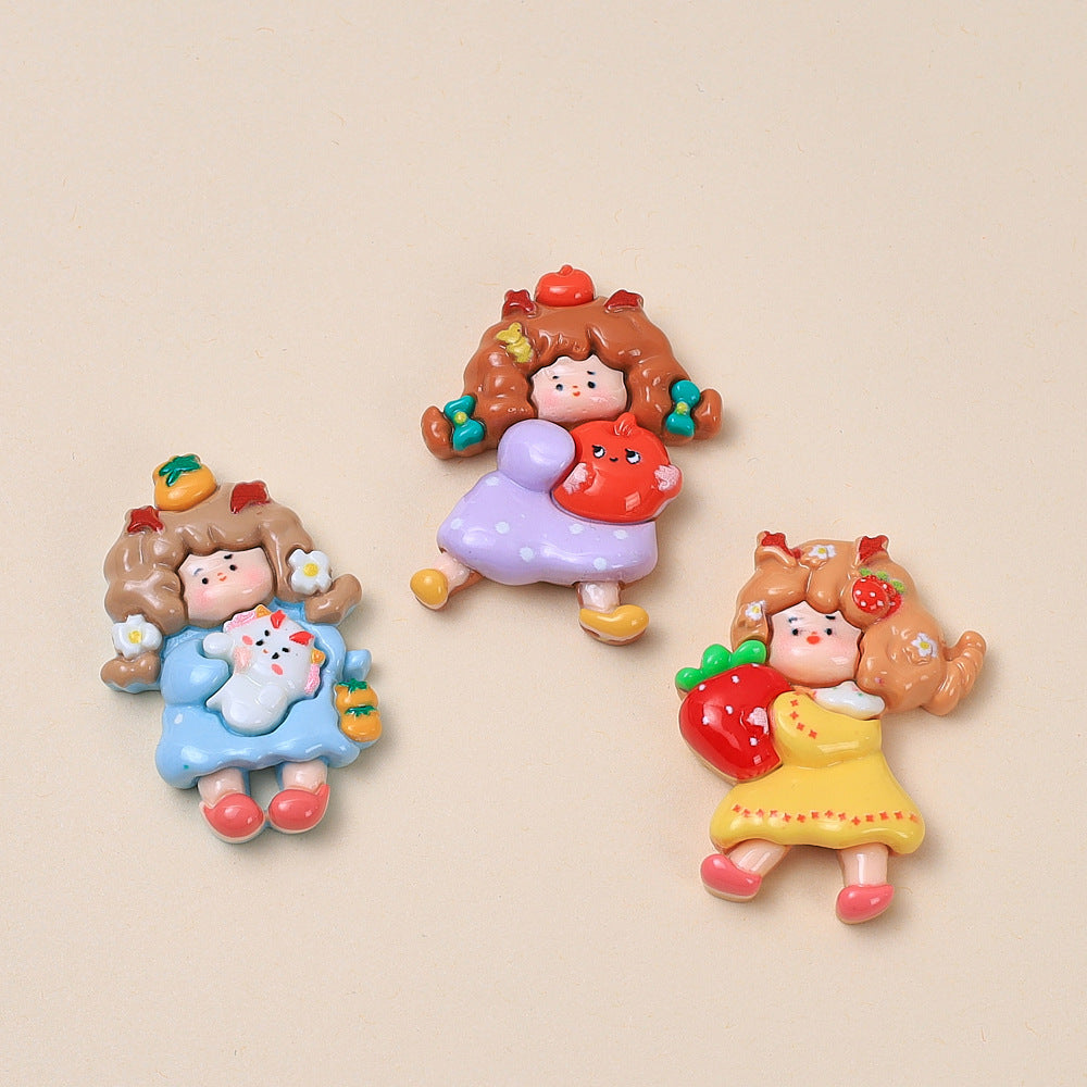 Big car beautiful girl childlike handmade diy cream glue mobile phone case headgear hairpin jewelry resin accessories wholesale