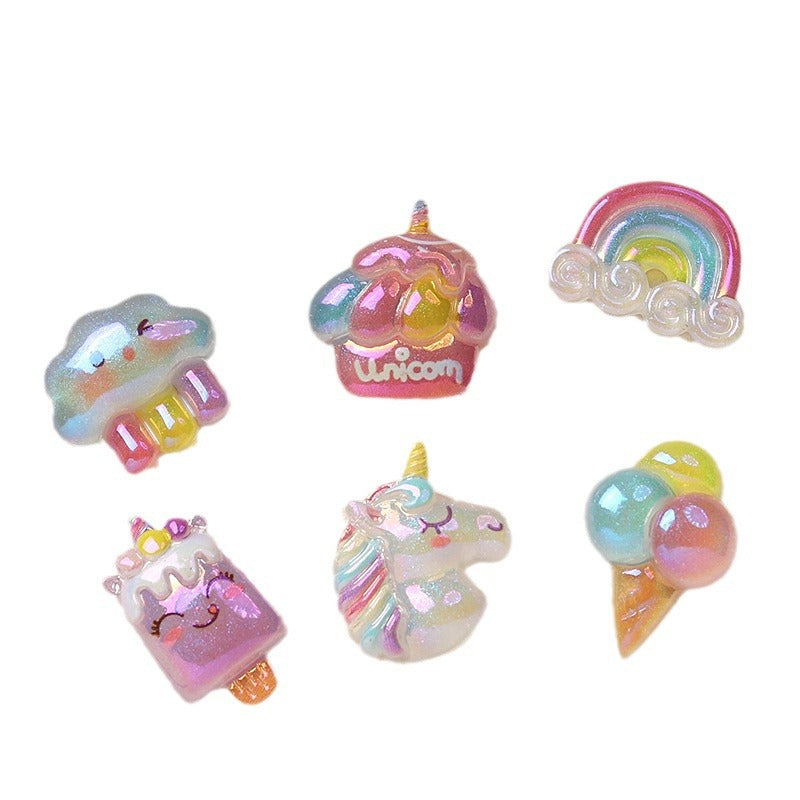 Cartoon DIY resin accessories accessories electroplating paradise cream glue handmade hair clips mobile phone case shoe buckle accessories batch