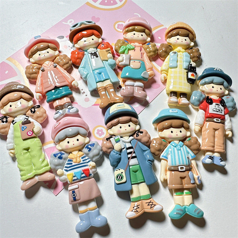 DIY Cream Glue Big Card Popcorn Girl Large Hair Accessories Material Patches Handmade Homemade Pendants Resin Accessories