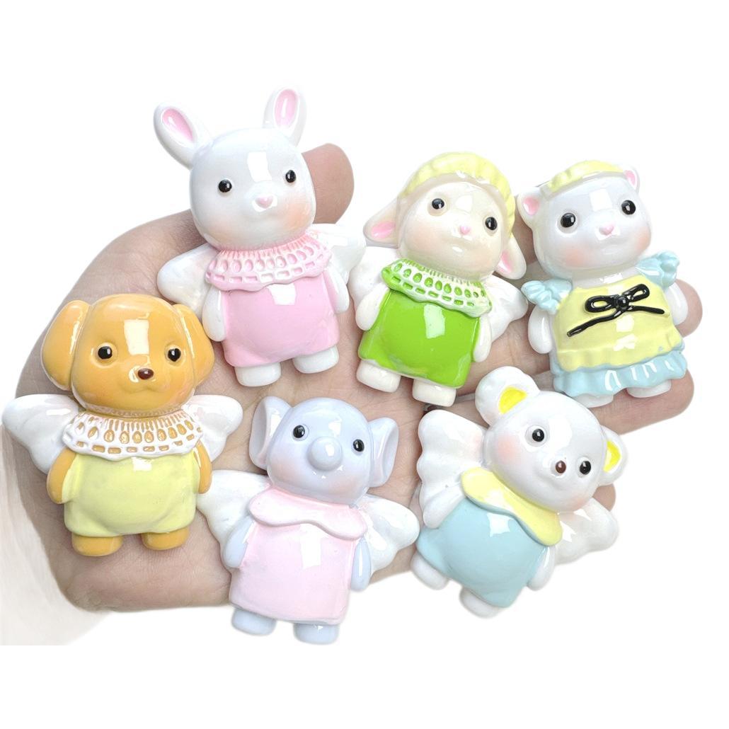 Large Cartoon Angel Painted Resin Accessories Cream Glue DIY Phone Case Hairpin Refrigerator Magnet Storage Box Material