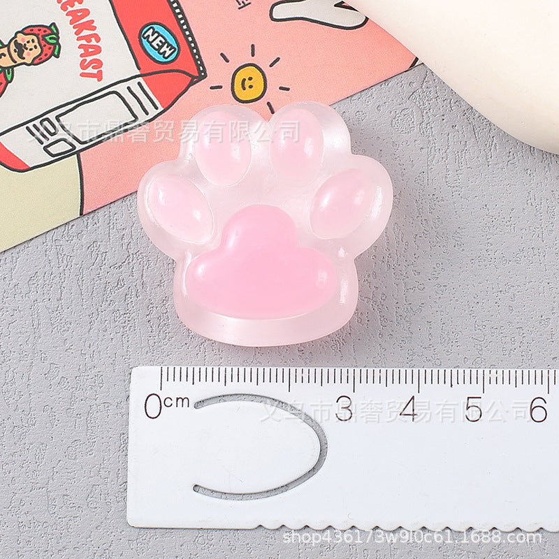 Ice transparent luminous large cat's claw bear paw resin accessories DIY mobile phone case, hair accessories, charger protective case, refrigerator magnet