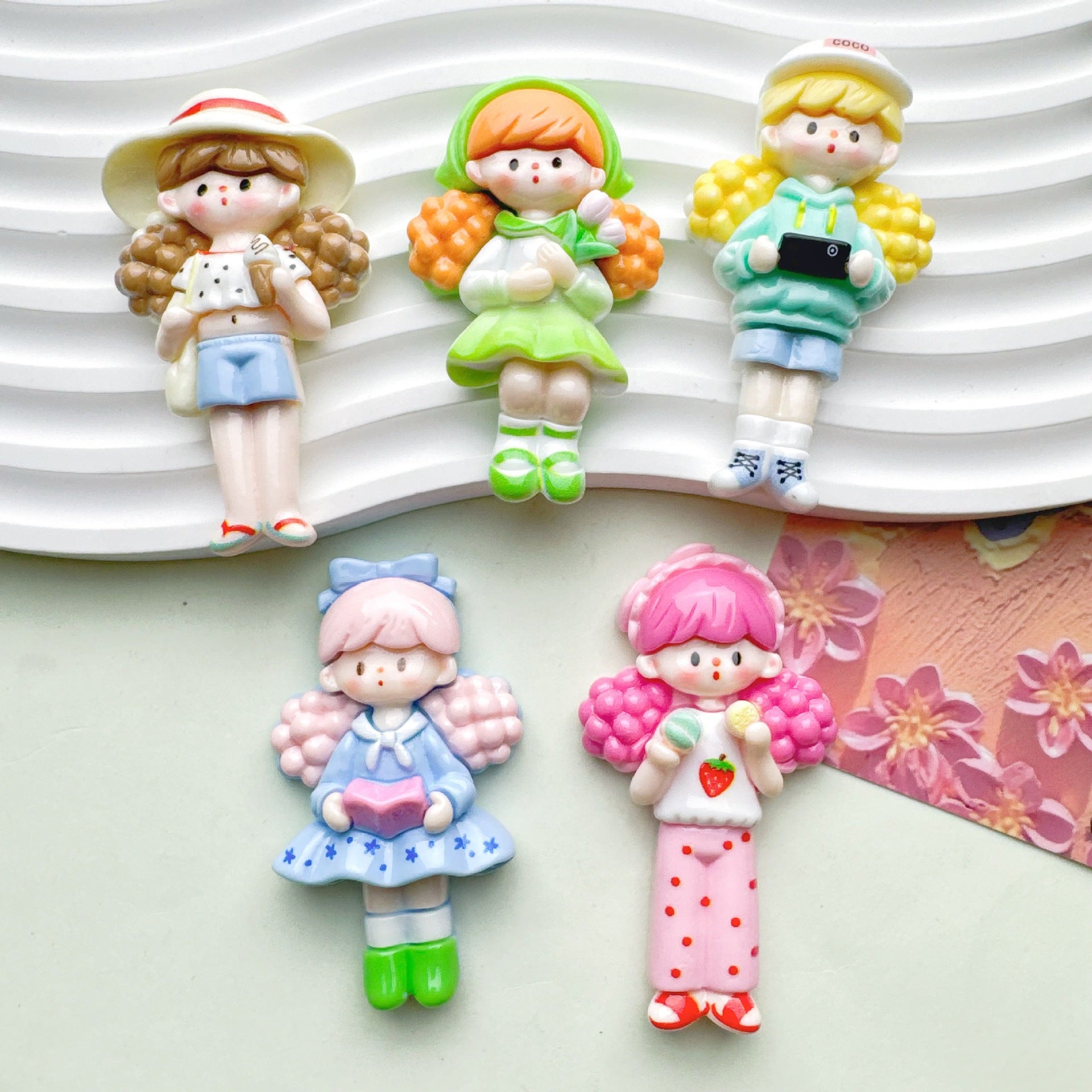 DIY Cream Glue Big Card Popcorn Girl Large Hair Accessories Material Patches Handmade Homemade Pendants Resin Accessories