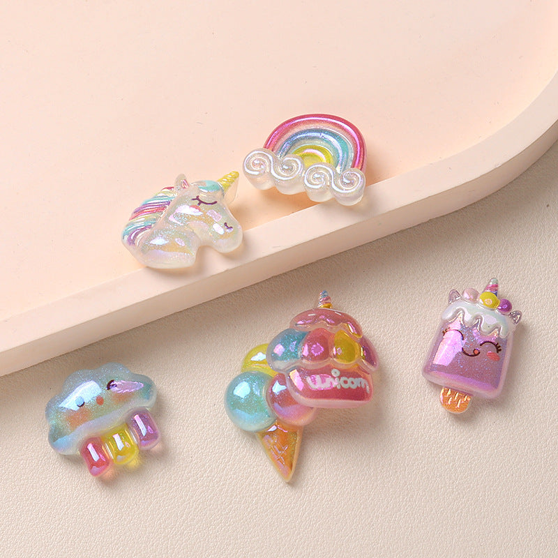 Cartoon DIY resin accessories accessories electroplating paradise cream glue handmade hair clips mobile phone case shoe buckle accessories batch