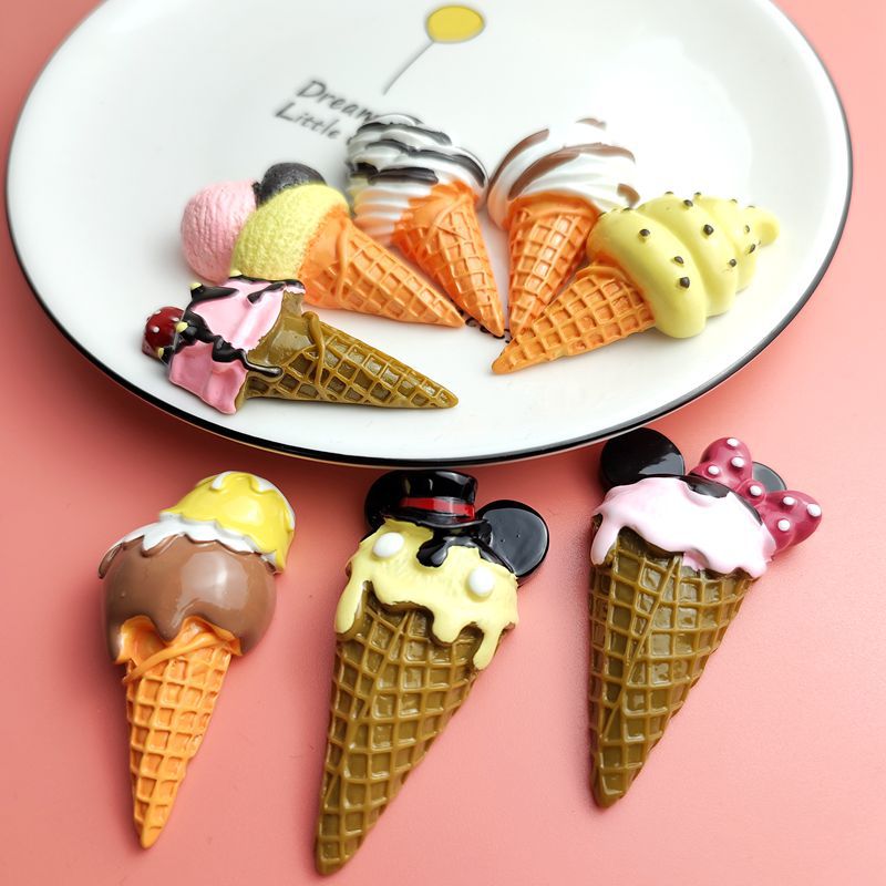 Large food and play convenience store ice cream resin accessories artificial painting DIY refrigerator magnet car decoration live broadcast accessories