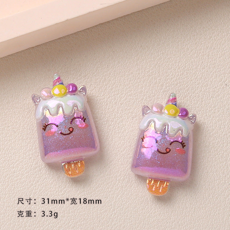 Cartoon DIY resin accessories accessories electroplating paradise cream glue handmade hair clips mobile phone case shoe buckle accessories batch