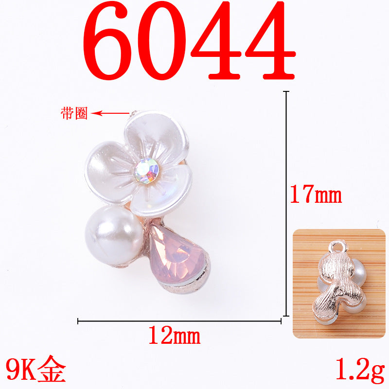 Imitation shell resin flower inlay pearl rhinestone flower plate diamond buckle alloy accessories DIY bracelet clothing pendant is now approved