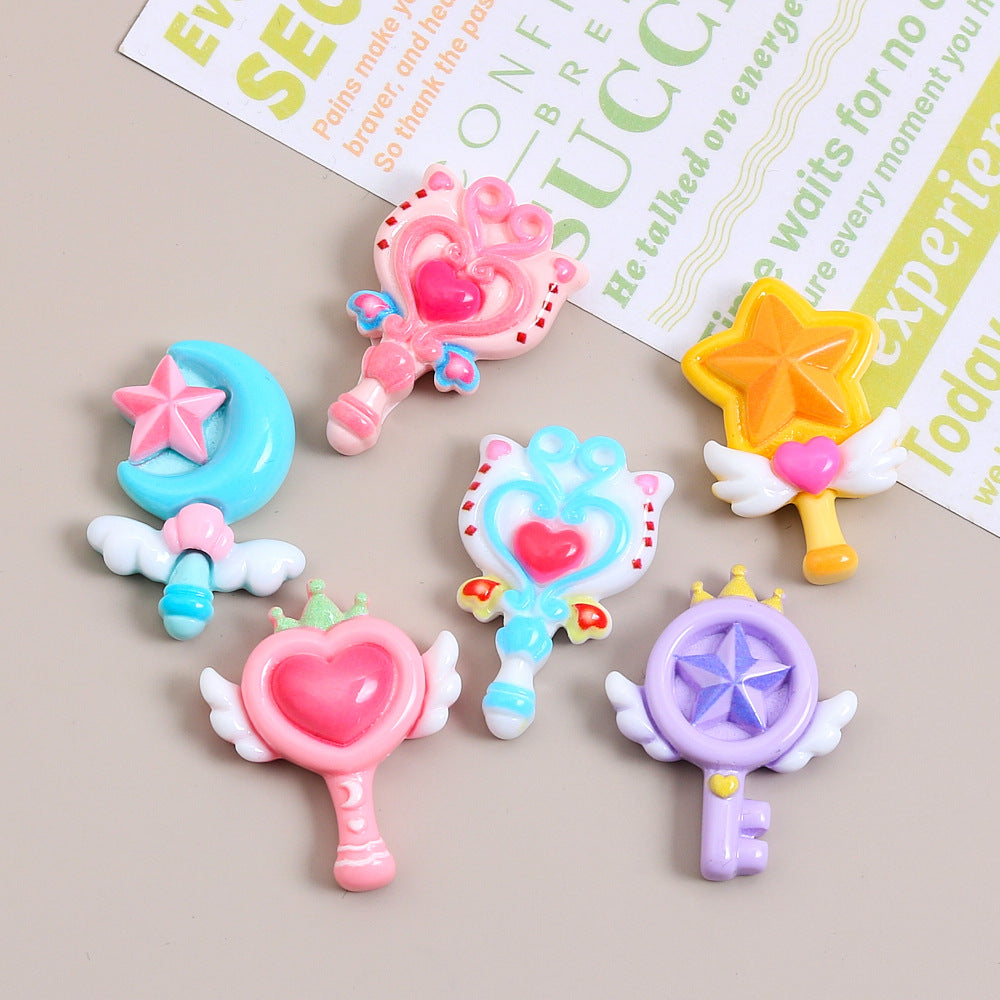 Large cute magic wand creative handmade DIY cream glue accessories resin small accessories accessories accessories material bag wholesale