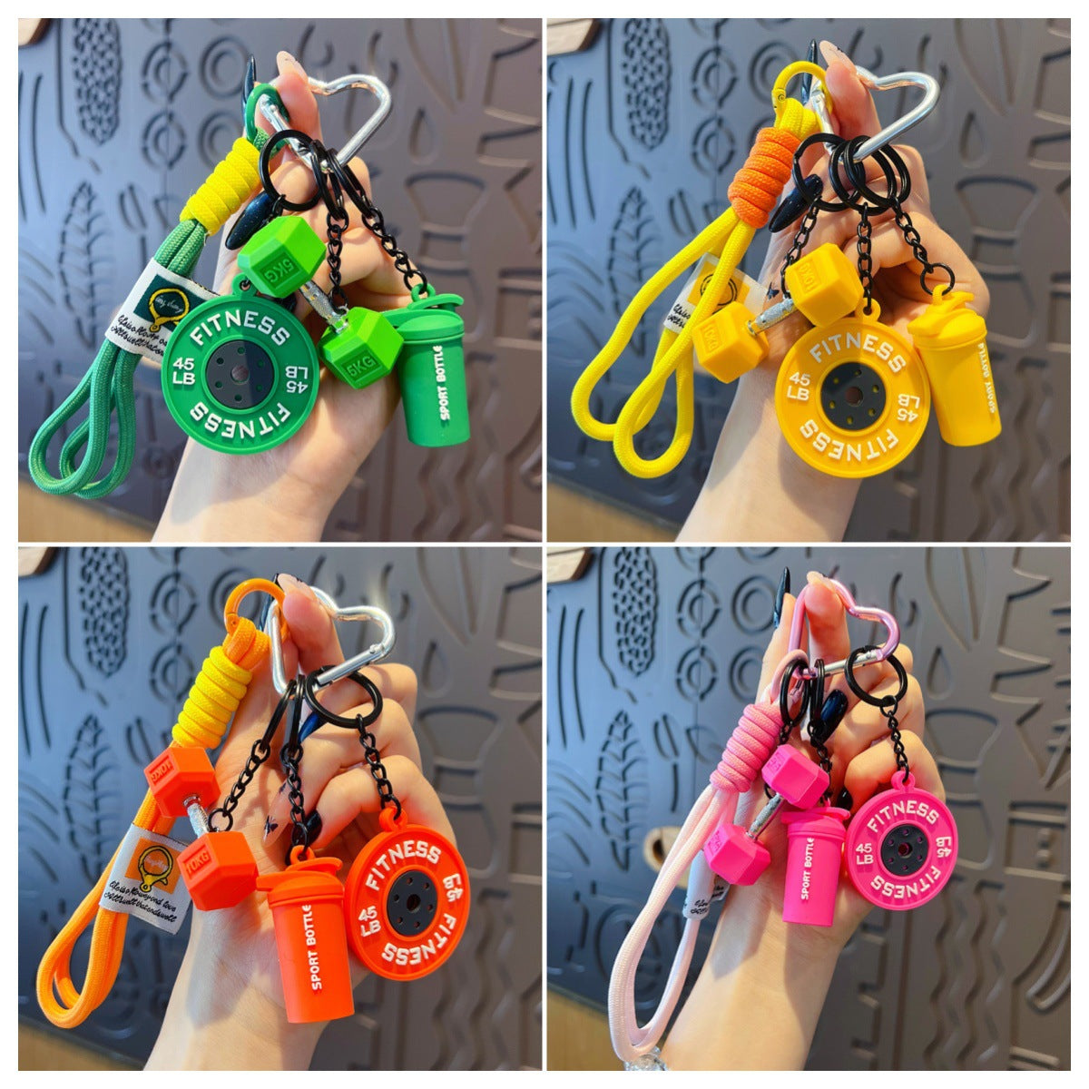 Creative DIY sports style fitness set hand rope buckle pendant cute miu series couple bag charm accessories wholesale