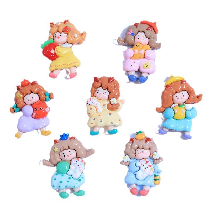 Big car beautiful girl childlike handmade diy cream glue mobile phone case headgear hairpin jewelry resin accessories wholesale