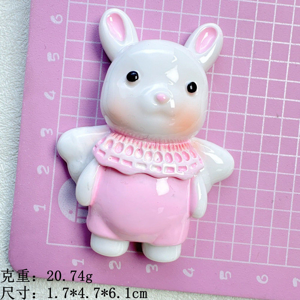 Large Cartoon Angel Painted Resin Accessories Cream Glue DIY Phone Case Hairpin Refrigerator Magnet Storage Box Material