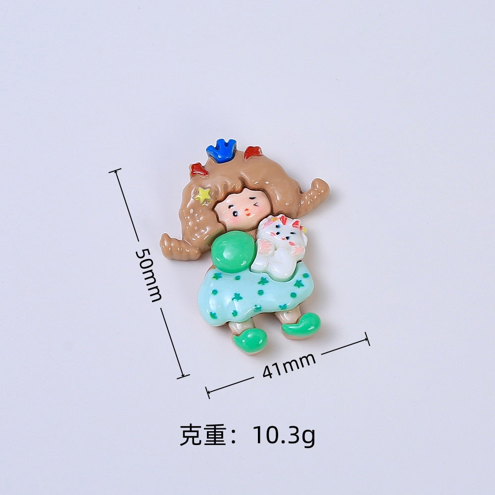 Cute Girl Resin Charm