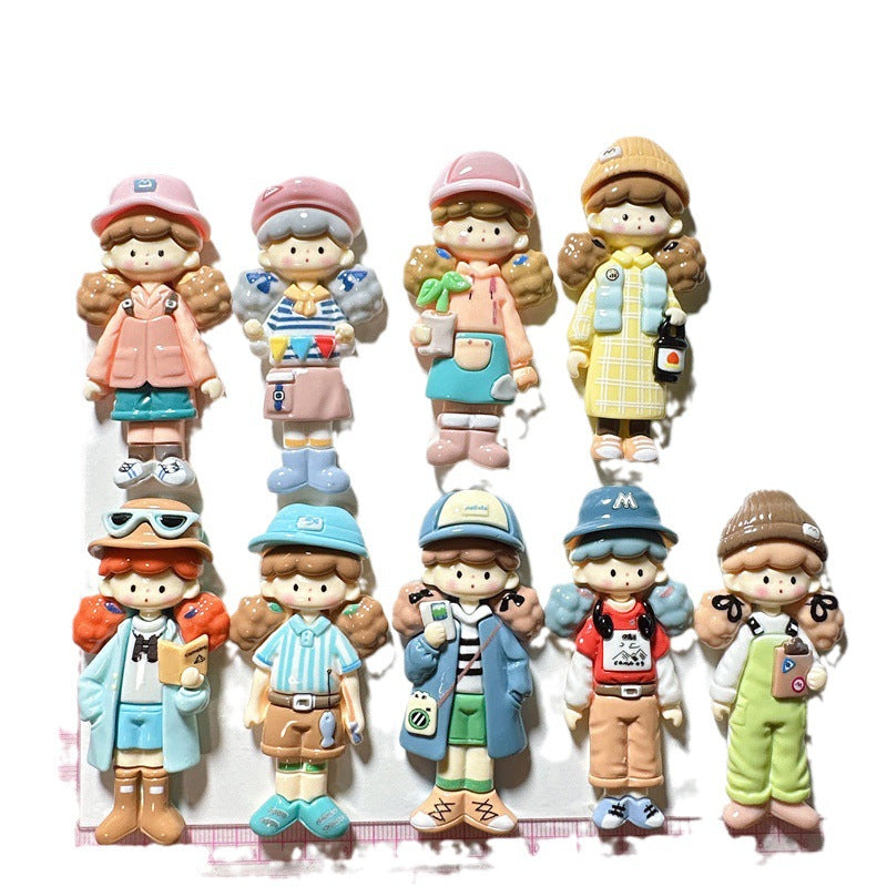 DIY Cream Glue Big Card Popcorn Girl Large Hair Accessories Material Patches Handmade Homemade Pendants Resin Accessories