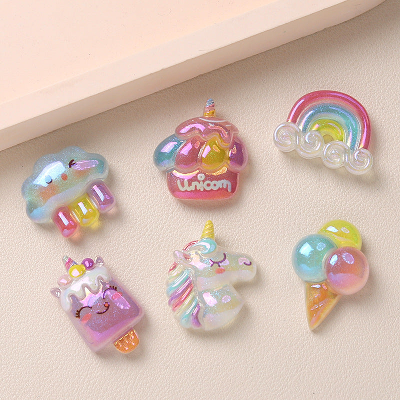 Cartoon DIY resin accessories accessories electroplating paradise cream glue handmade hair clips mobile phone case shoe buckle accessories batch