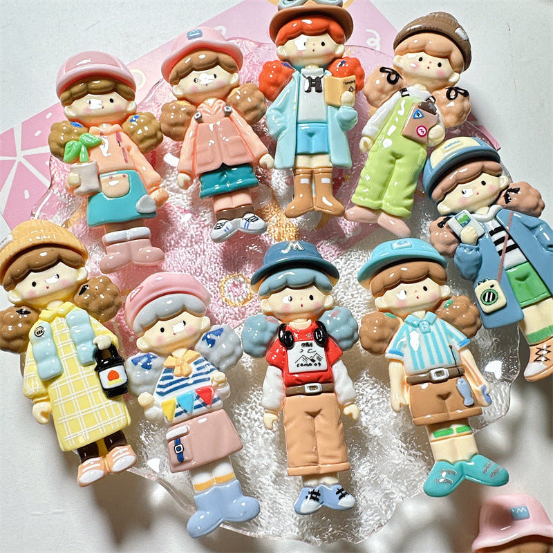 DIY Cream Glue Big Card Popcorn Girl Large Hair Accessories Material Patches Handmade Homemade Pendants Resin Accessories