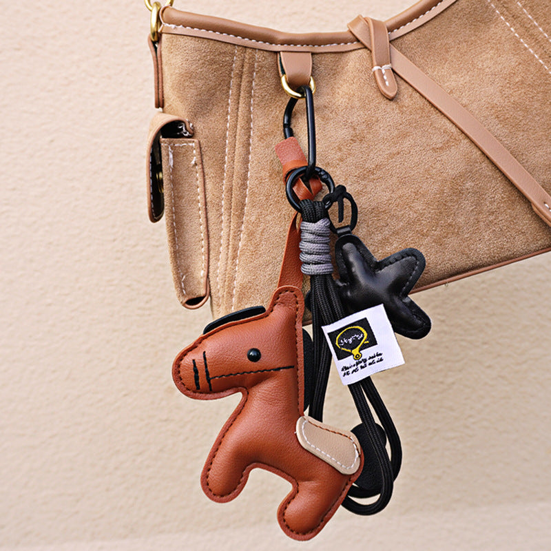 Money right away pu Year of the Horse bag hanging set keychain gift 2025 Year of the Horse Song brocade cross-border small batch customization