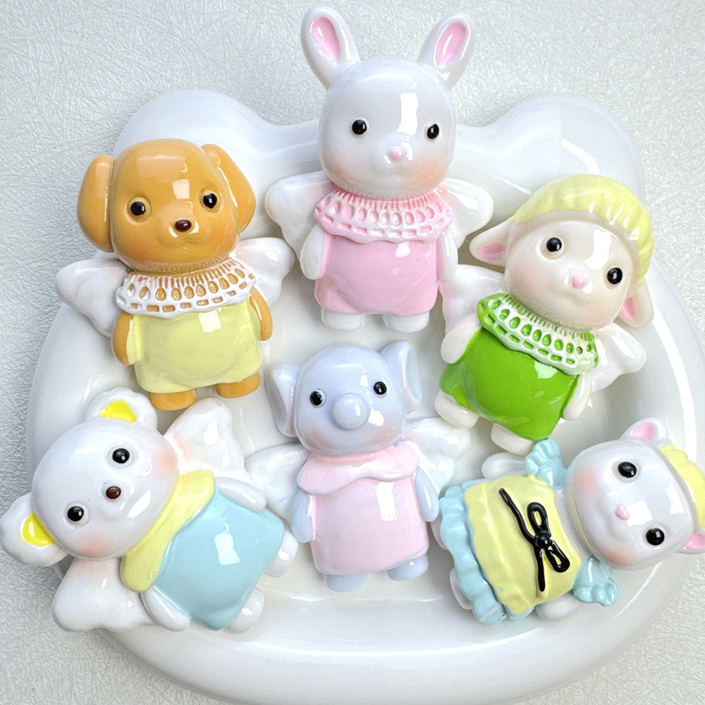 Large Cartoon Angel Painted Resin Accessories Cream Glue DIY Phone Case Hairpin Refrigerator Magnet Storage Box Material