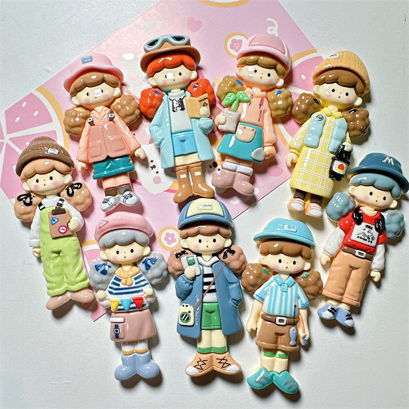 DIY Cream Glue Big Card Popcorn Girl Large Hair Accessories Material Patches Handmade Homemade Pendants Resin Accessories