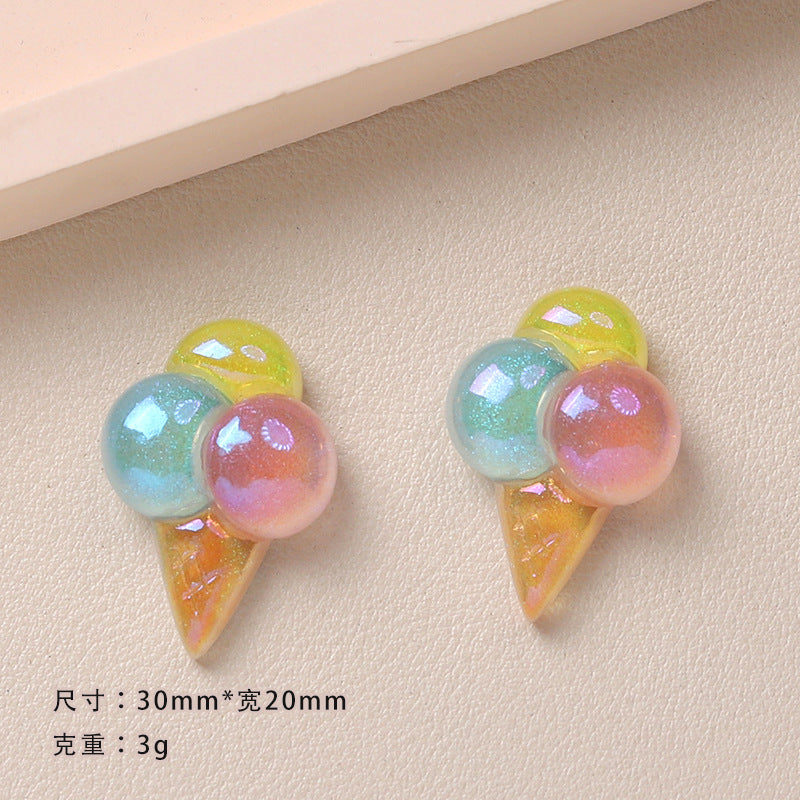 Cartoon DIY resin accessories accessories electroplating paradise cream glue handmade hair clips mobile phone case shoe buckle accessories batch