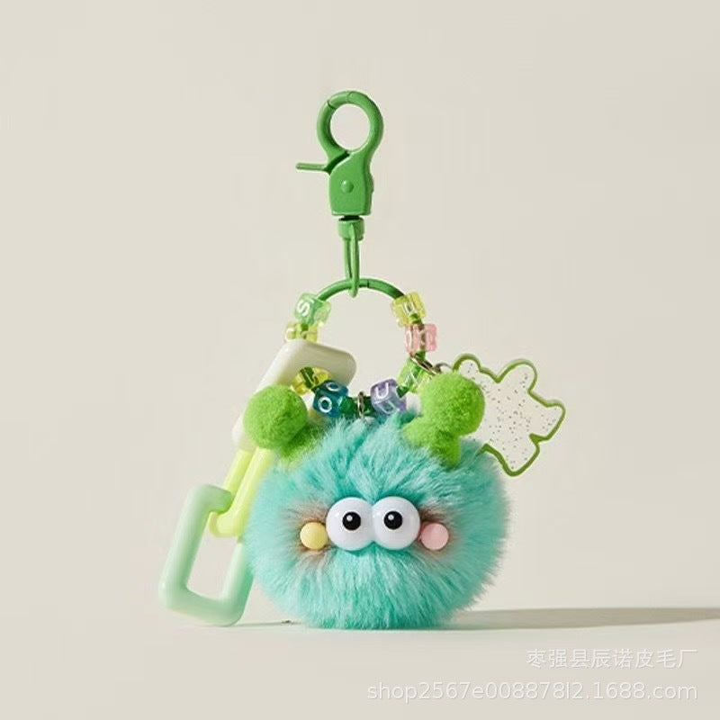 Creative cute furry briquette pendants, car keychains, school bags, bags, cartoon dolls, accessories, plush dolls