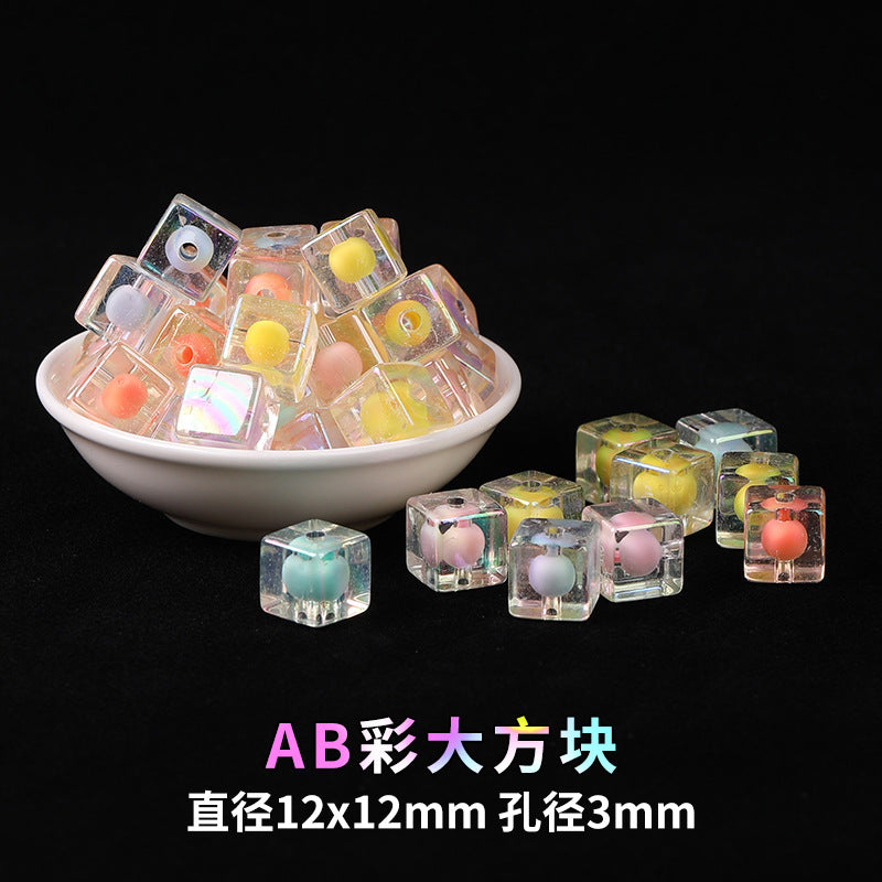 Mobile phone chain beading mixed handmade DIY material bag pendant material bag set box acrylic loose bead beading loose batch