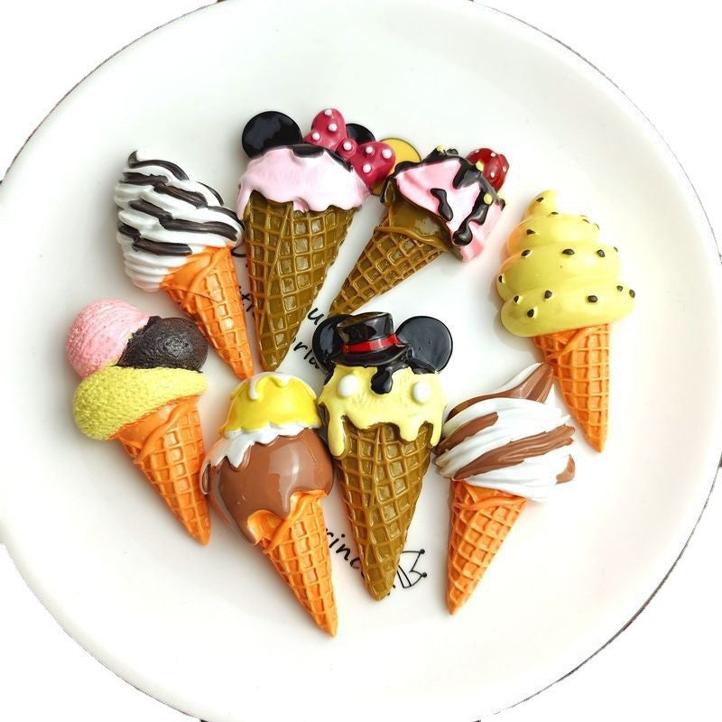 Large food and play convenience store ice cream resin accessories artificial painting DIY refrigerator magnet car decoration live broadcast accessories