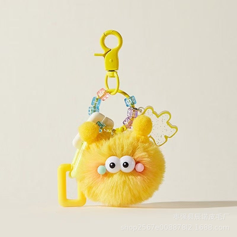 Creative cute furry briquette pendants, car keychains, school bags, bags, cartoon dolls, accessories, plush dolls