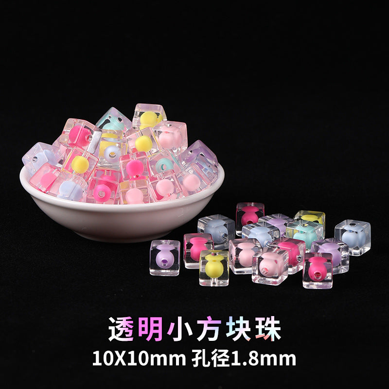 Mobile phone chain beading mixed handmade DIY material bag pendant material bag set box acrylic loose bead beading loose batch