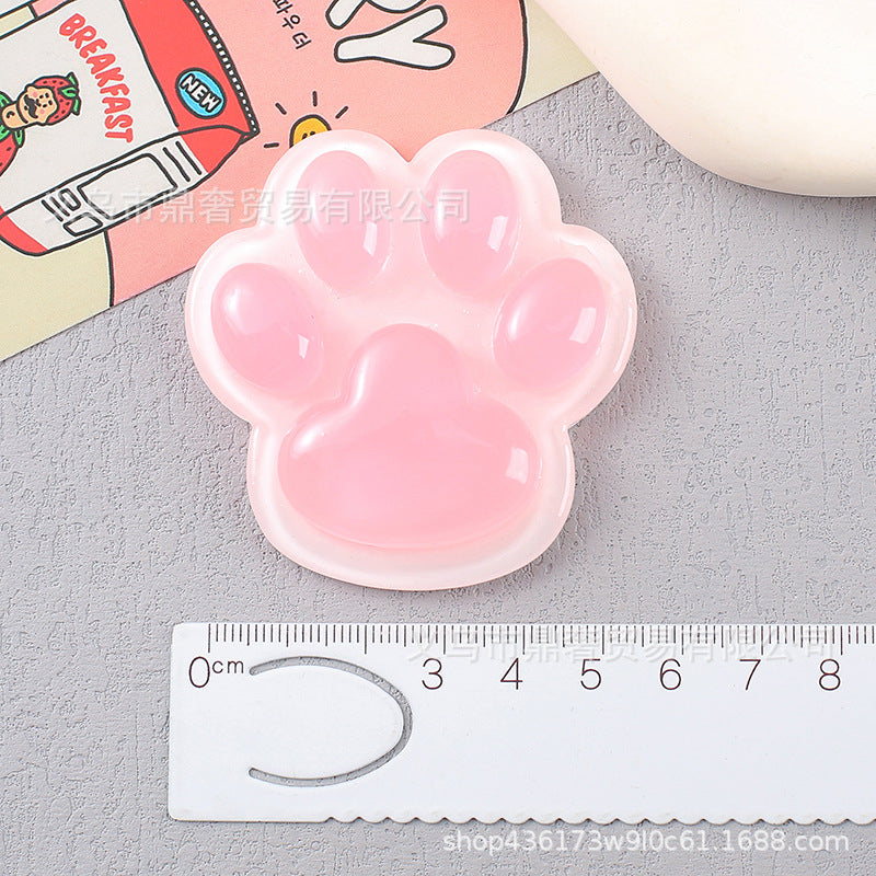Ice transparent luminous large cat's claw bear paw resin accessories DIY mobile phone case, hair accessories, charger protective case, refrigerator magnet