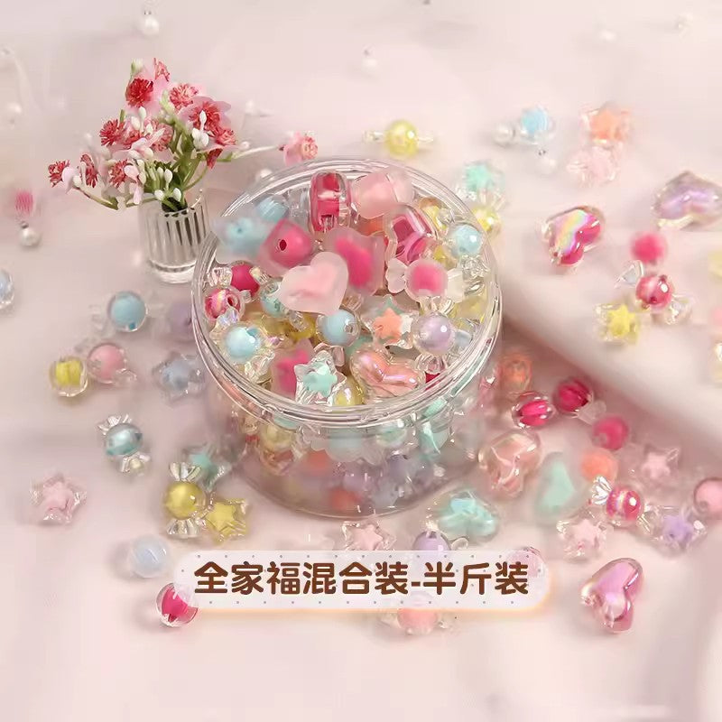 Mobile phone chain beading mixed handmade DIY material bag pendant material bag set box acrylic loose bead beading loose batch