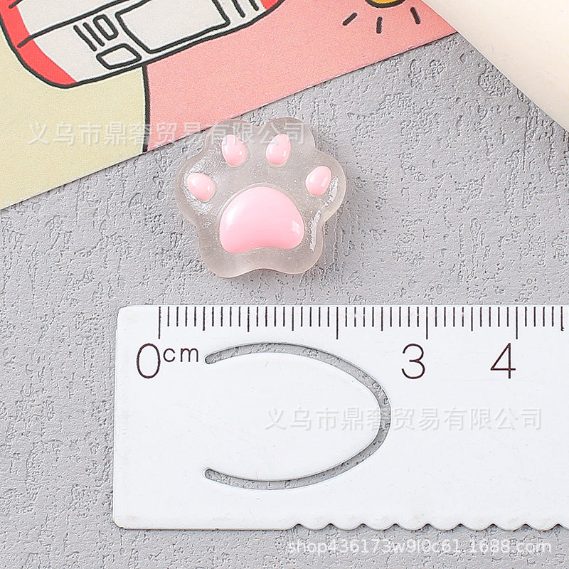 Ice transparent luminous large cat's claw bear paw resin accessories DIY mobile phone case, hair accessories, charger protective case, refrigerator magnet