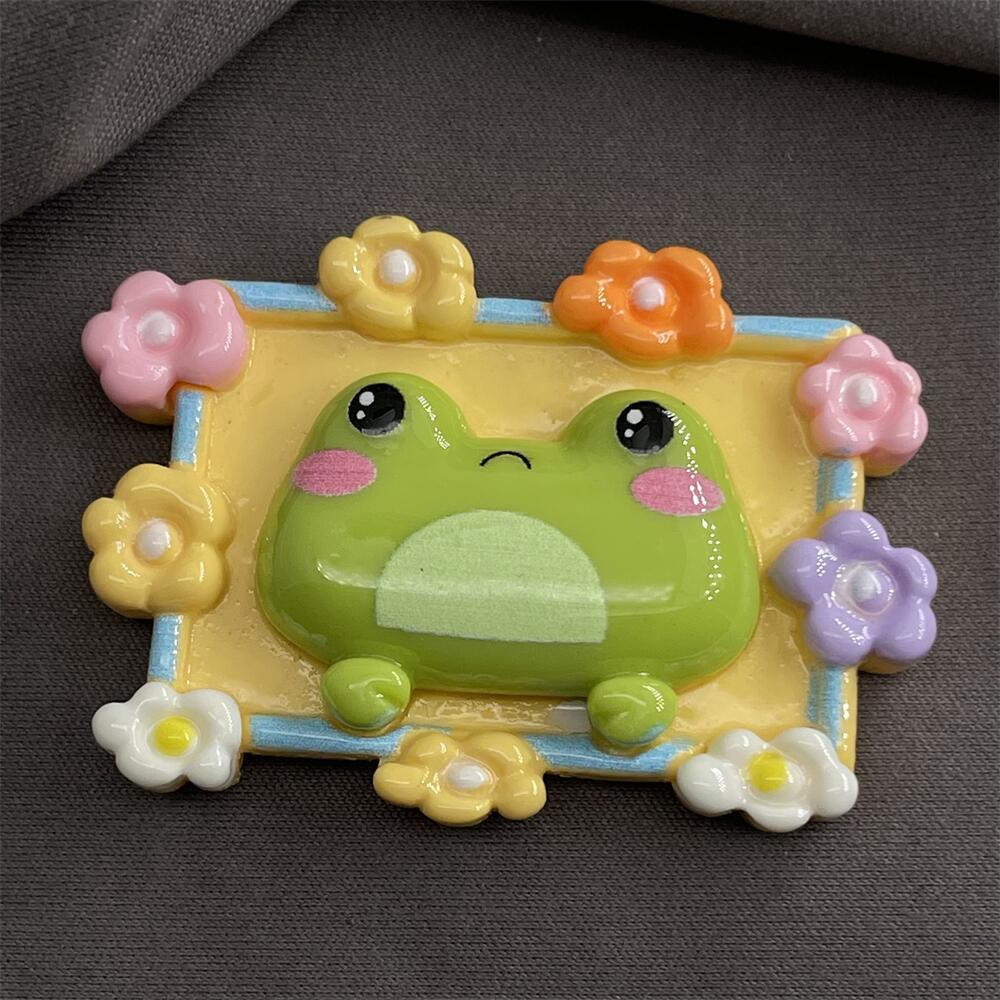 Large Spring New Frog Cartoon Resin Accessories DIY Phone Case Cream Glue Handmade Refrigerator Patch