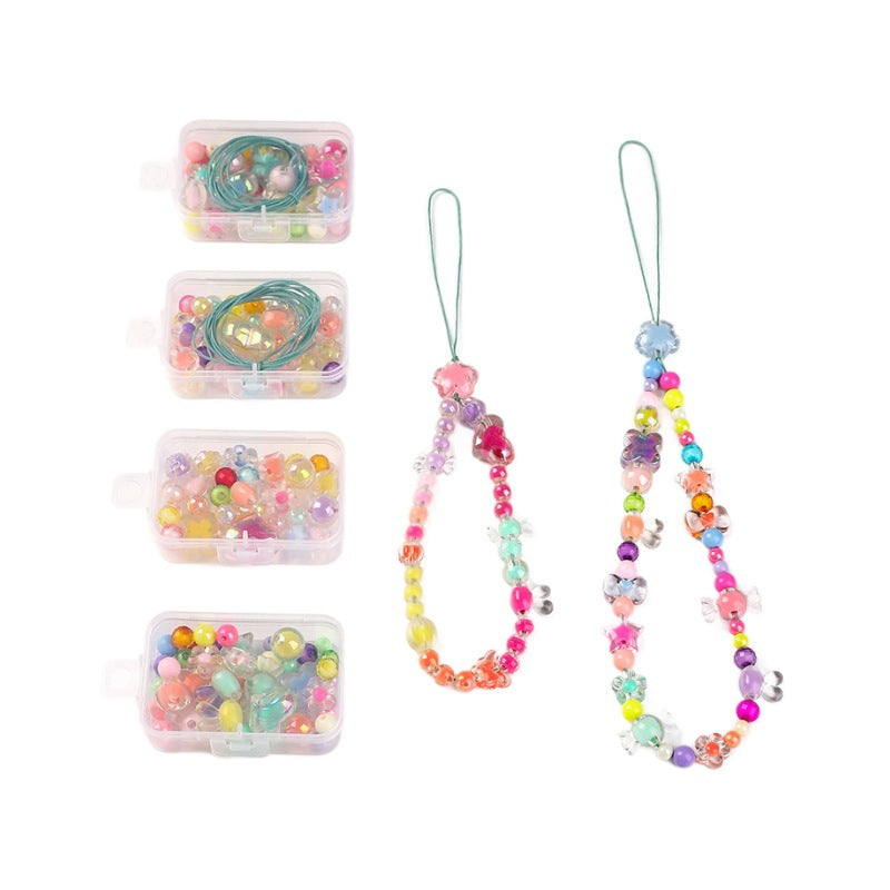 Mobile phone chain beading mixed handmade DIY material bag pendant material bag set box acrylic loose bead beading loose batch