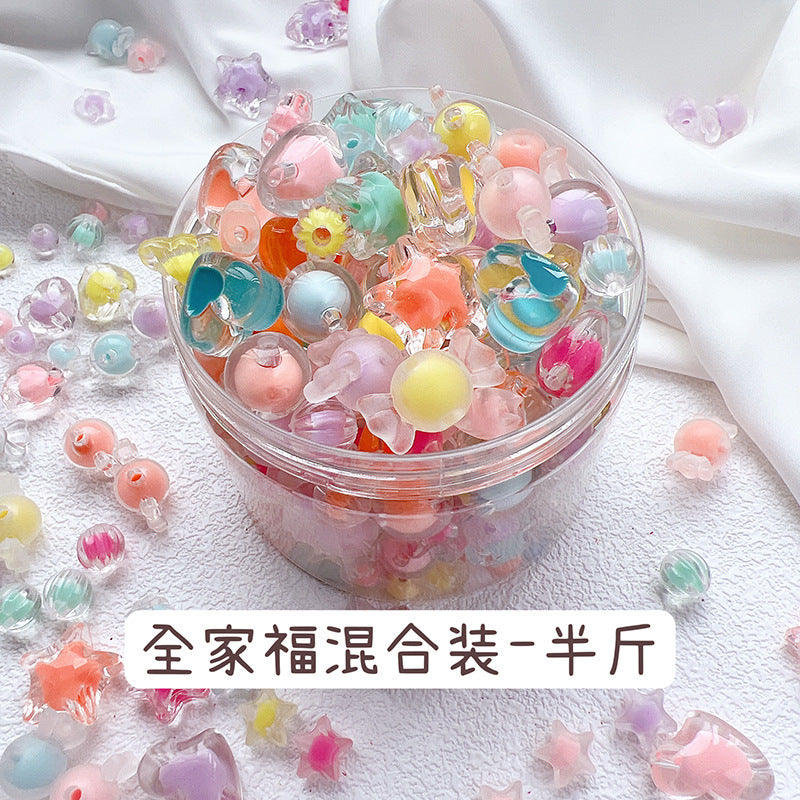 Mobile phone chain beading mixed handmade DIY material bag pendant material bag set box acrylic loose bead beading loose batch