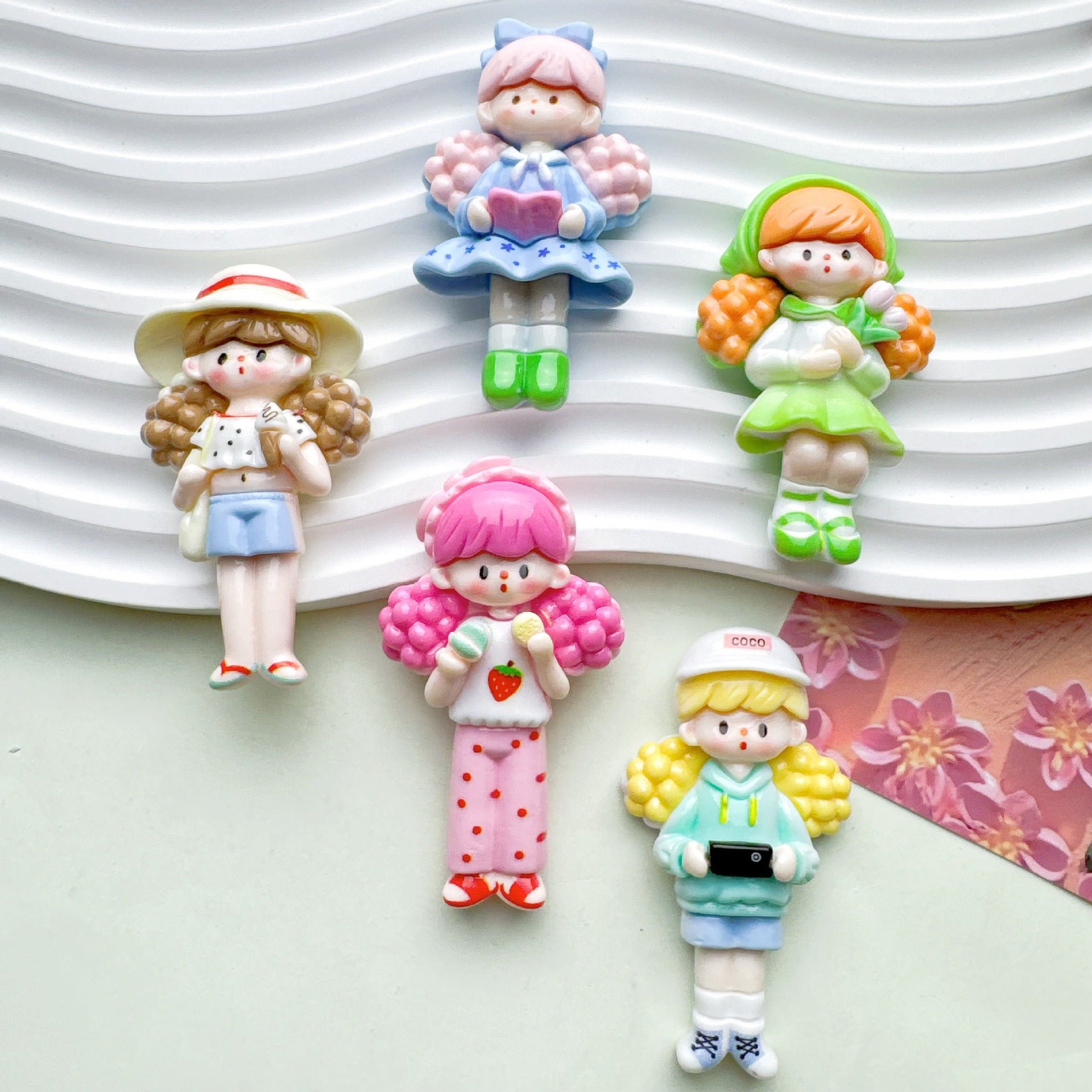 DIY Cream Glue Big Card Popcorn Girl Large Hair Accessories Material Patches Handmade Homemade Pendants Resin Accessories