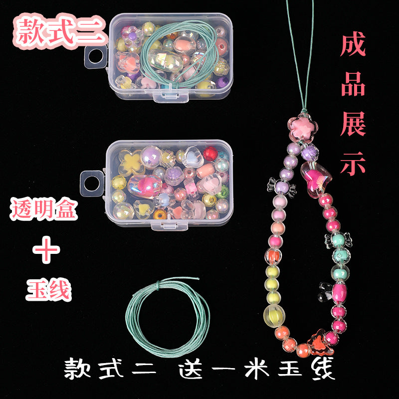 Mobile phone chain beading mixed handmade DIY material bag pendant material bag set box acrylic loose bead beading loose batch