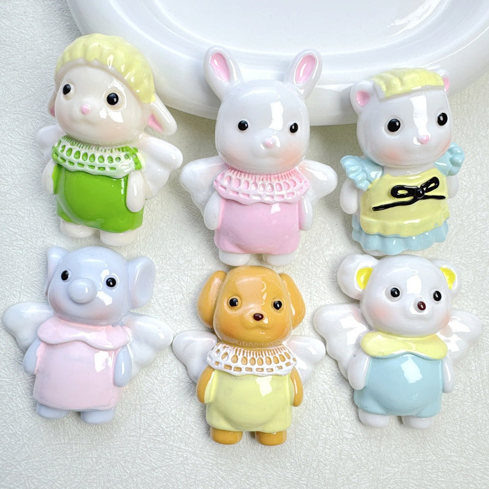 Large Cartoon Angel Painted Resin Accessories Cream Glue DIY Phone Case Hairpin Refrigerator Magnet Storage Box Material