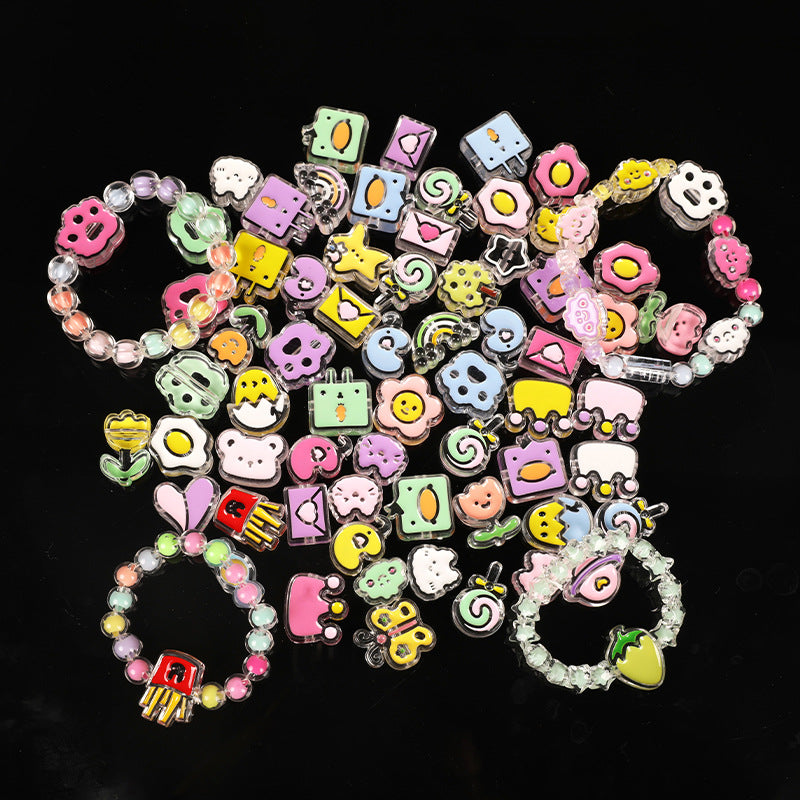 Mobile phone chain beading mixed handmade DIY material bag pendant material bag set box acrylic loose bead beading loose batch