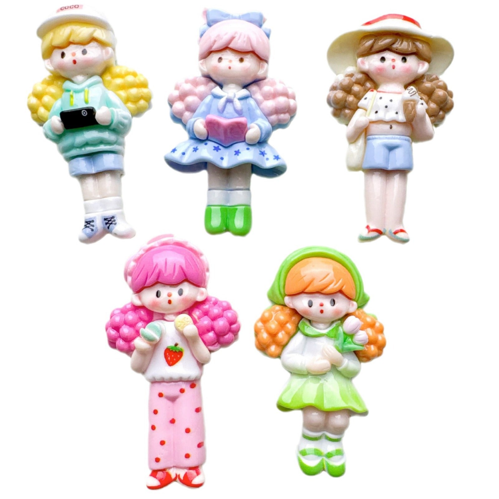 DIY Cream Glue Big Card Popcorn Girl Large Hair Accessories Material Patches Handmade Homemade Pendants Resin Accessories