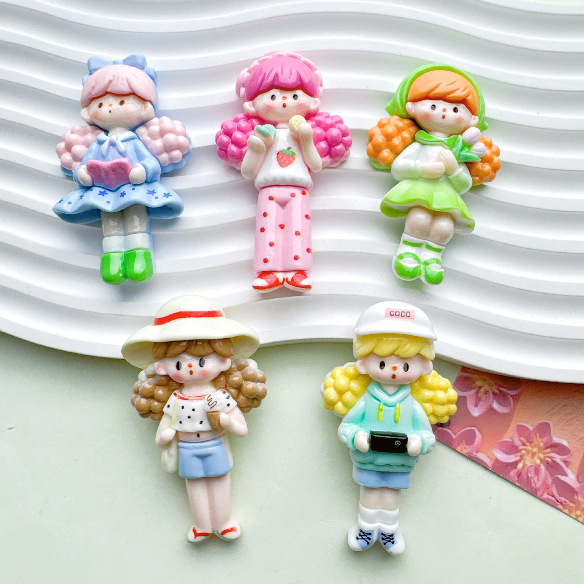 DIY Cream Glue Big Card Popcorn Girl Large Hair Accessories Material Patches Handmade Homemade Pendants Resin Accessories