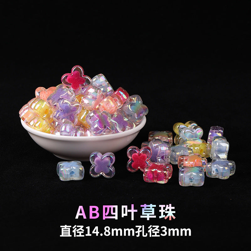 Mobile phone chain beading mixed handmade DIY material bag pendant material bag set box acrylic loose bead beading loose batch