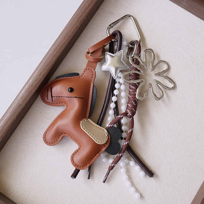 Money right away pu Year of the Horse bag hanging set keychain gift 2025 Year of the Horse Song brocade cross-border small batch customization