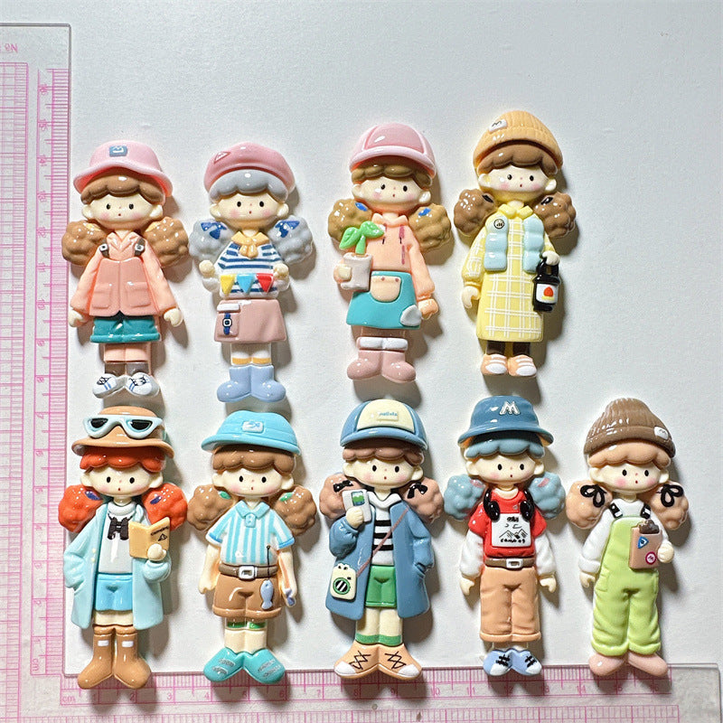 DIY Cream Glue Big Card Popcorn Girl Large Hair Accessories Material Patches Handmade Homemade Pendants Resin Accessories