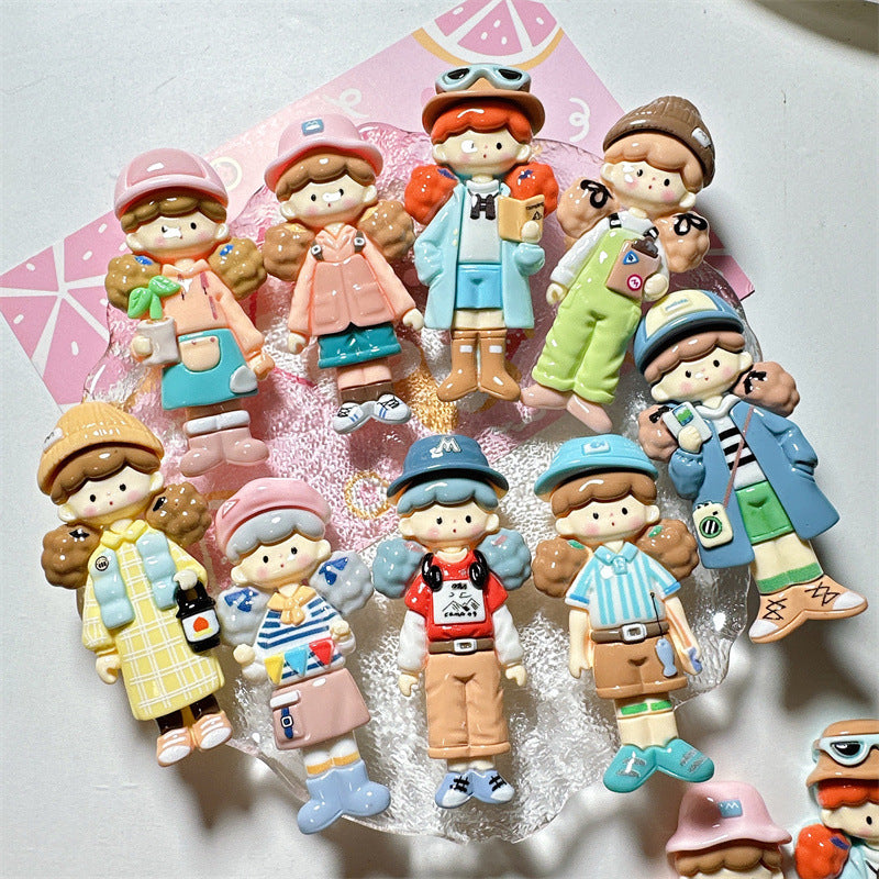 DIY Cream Glue Big Card Popcorn Girl Large Hair Accessories Material Patches Handmade Homemade Pendants Resin Accessories